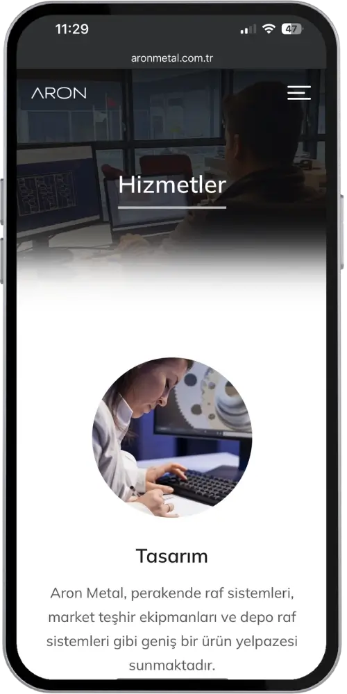 Kurumsal web site örnekleri aron metal hizmetler