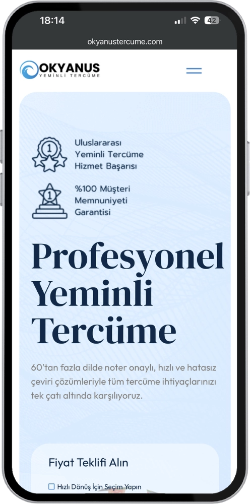 tercüme website tasarımı okyanus anasayfa